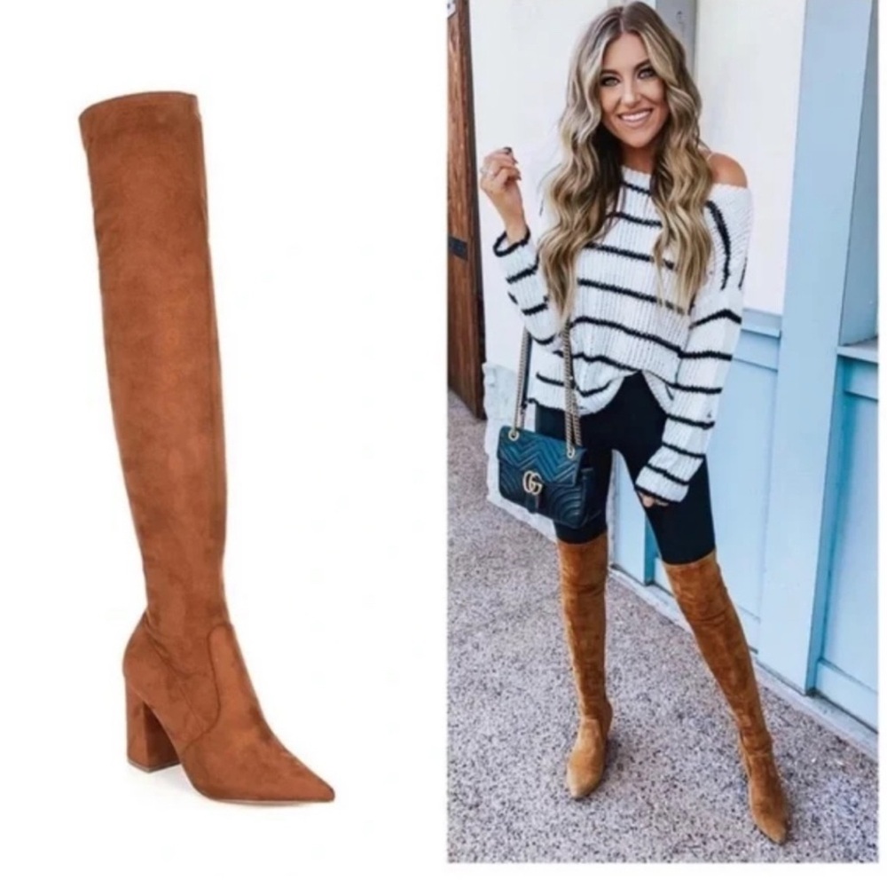 Tan Suede Thigh High Boots